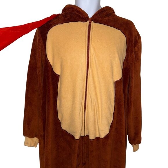 Donkey Kong Unionsuit Pajamas PJs Mens S Fleece Halloween Costume Brown - Picture 4 of 11
